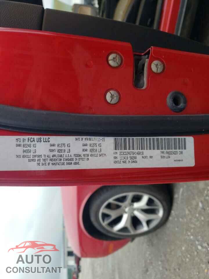 DODGE CHALLENGER 2016 - 2C3CDZAG7GH146018