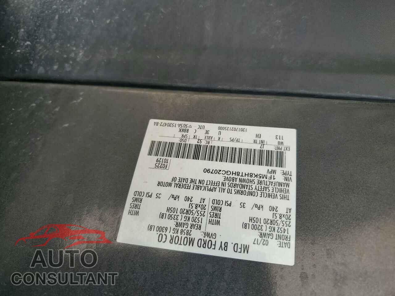 FORD EXPLORER 2017 - 1FM5K8HT8HGC20790
