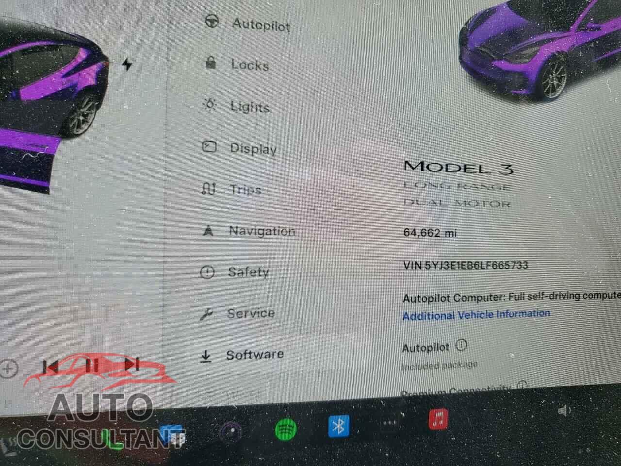 TESLA MODEL 3 2020 - 5YJ3E1EB6LF665733