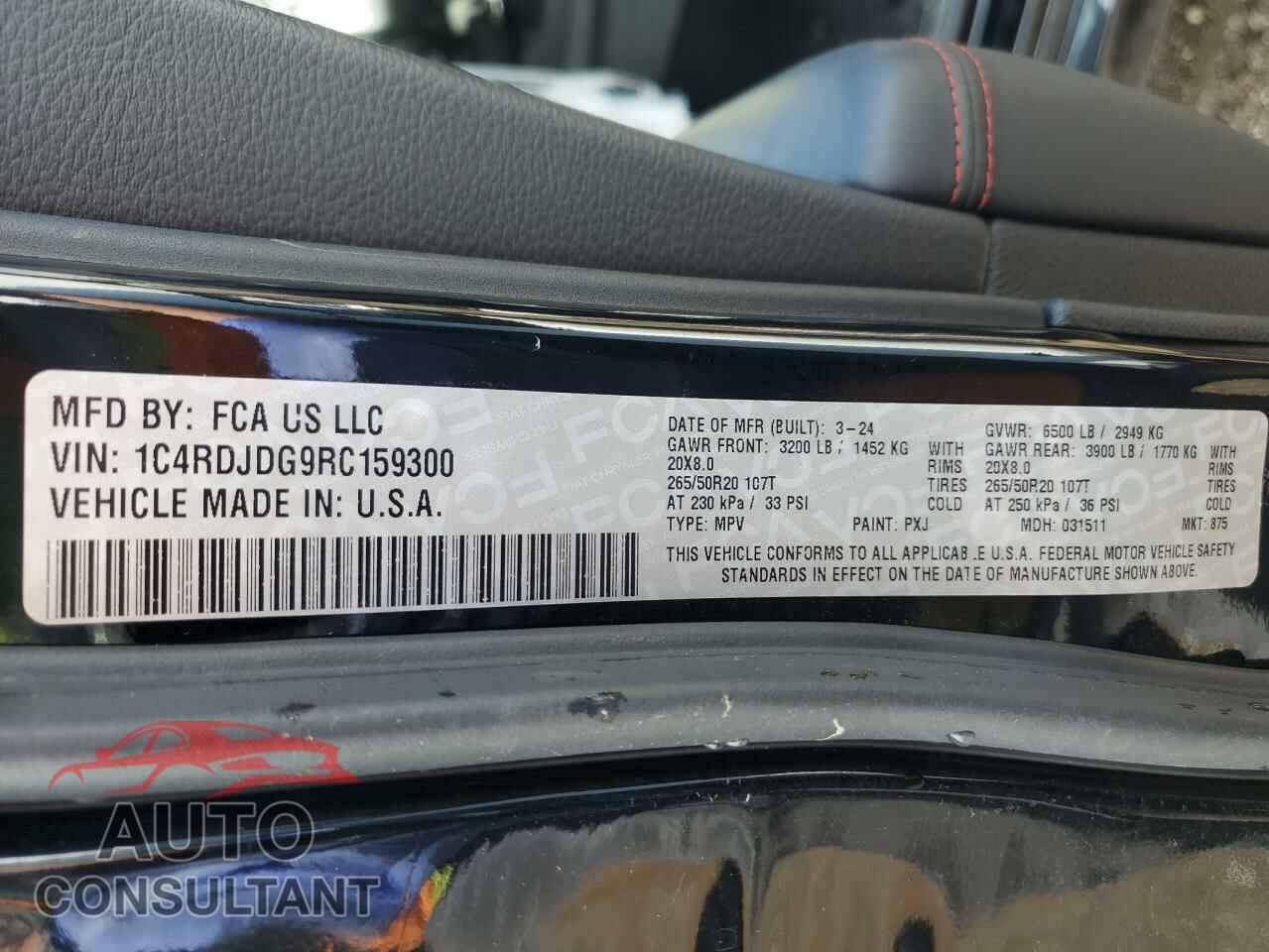 DODGE DURANGO 2024 - 1C4RDJDG9RC159300