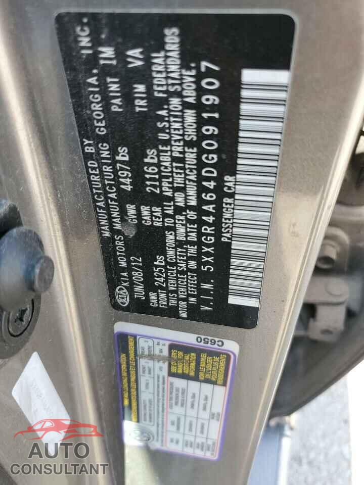 KIA OPTIMA 2013 - 5XXGR4A64DG091907