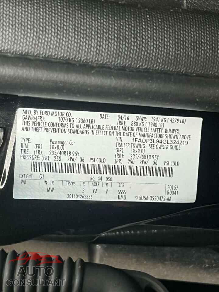 FORD FOCUS 2016 - 1FADP3L94GL324219