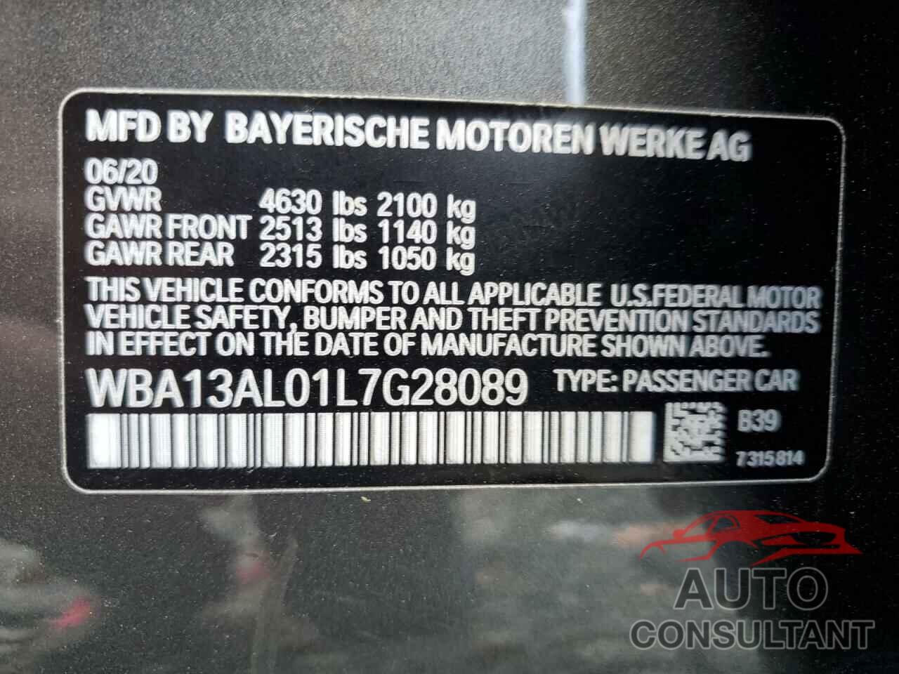 BMW M2 2020 - WBA13AL01L7G28089
