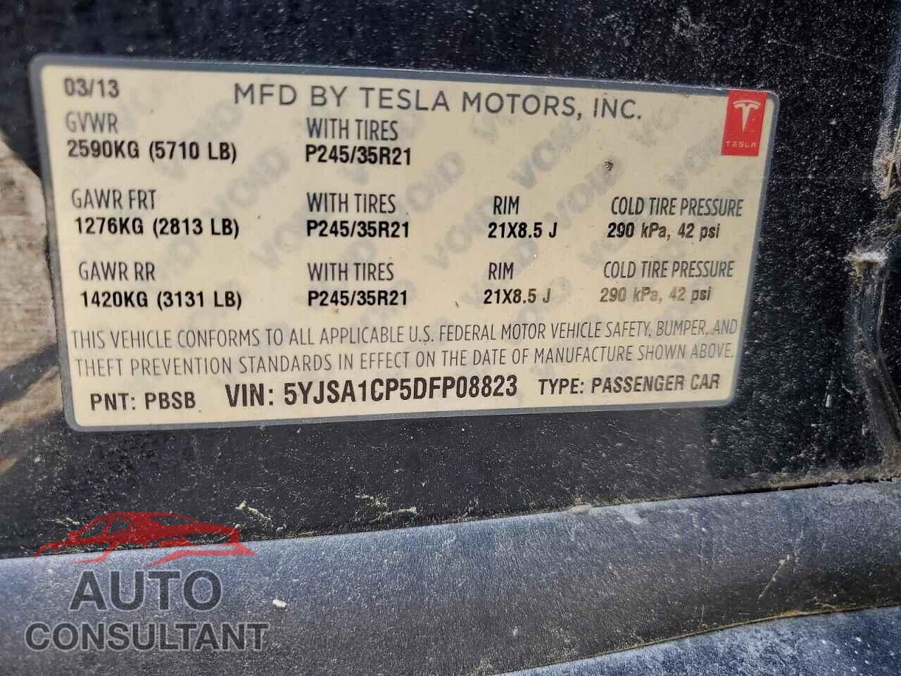 TESLA MODEL S 2013 - 5YJSA1CP5DFP08823