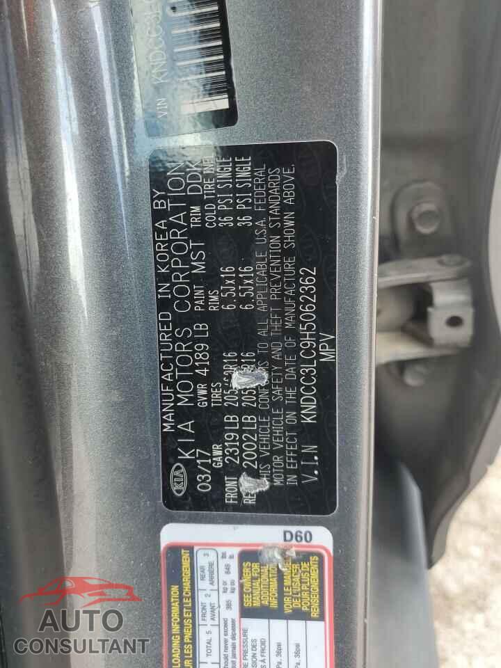KIA NIRO 2017 - KNDCC3LC9H5062362
