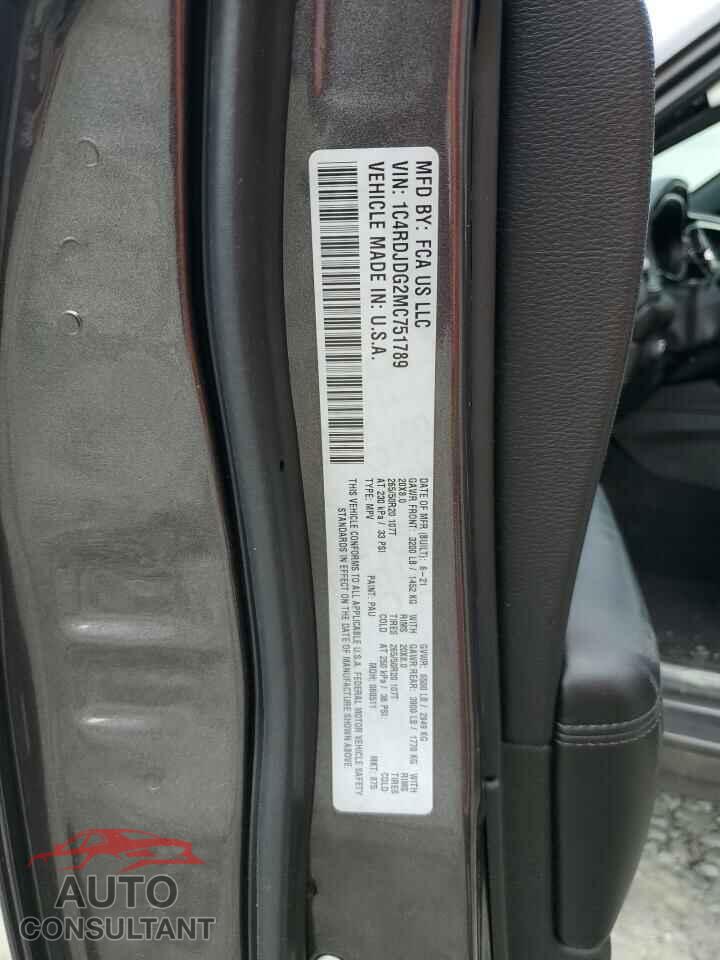 DODGE DURANGO 2021 - 1C4RDJDG2MC751789