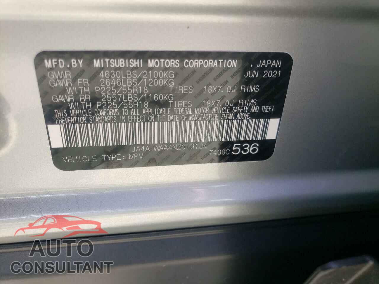 MITSUBISHI ECLIPSE 2022 - JA4ATWAA4NZ019184