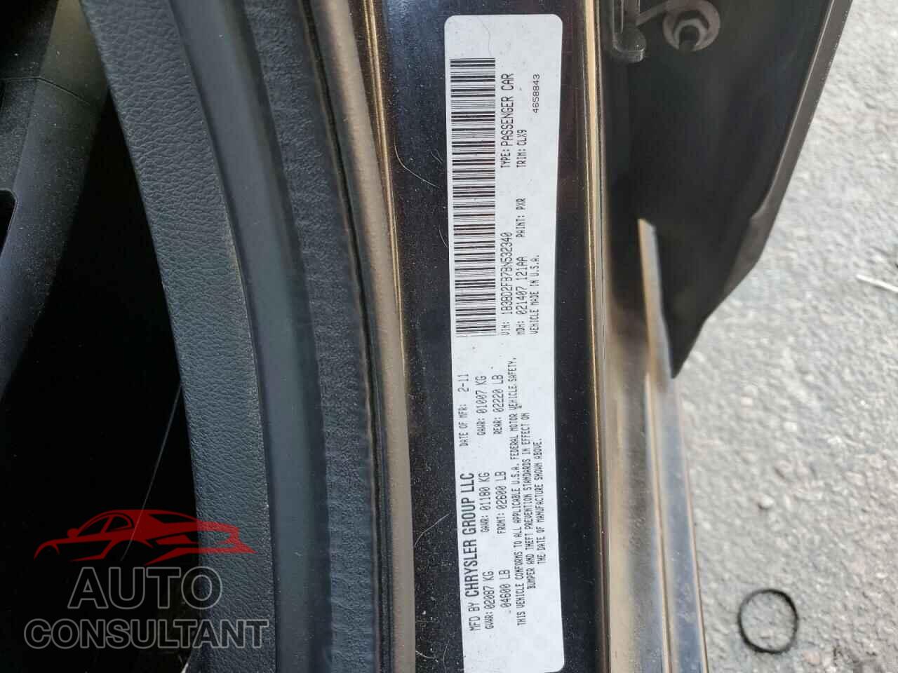 DODGE AVENGER 2011 - 1B3BD2FB7BN532340