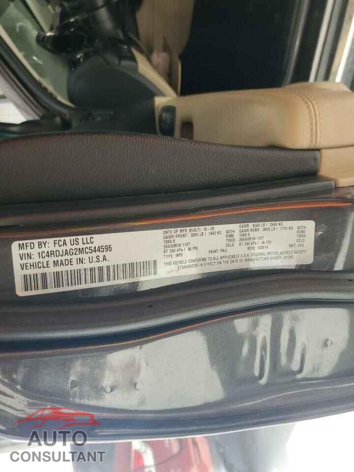 DODGE DURANGO 2021 - 1C4RDJAG2MC544596