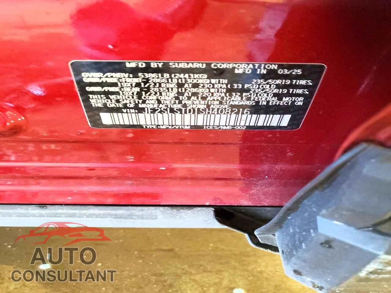 SUBARU FORESTER 2025 - JF2SLSTD1SH408216