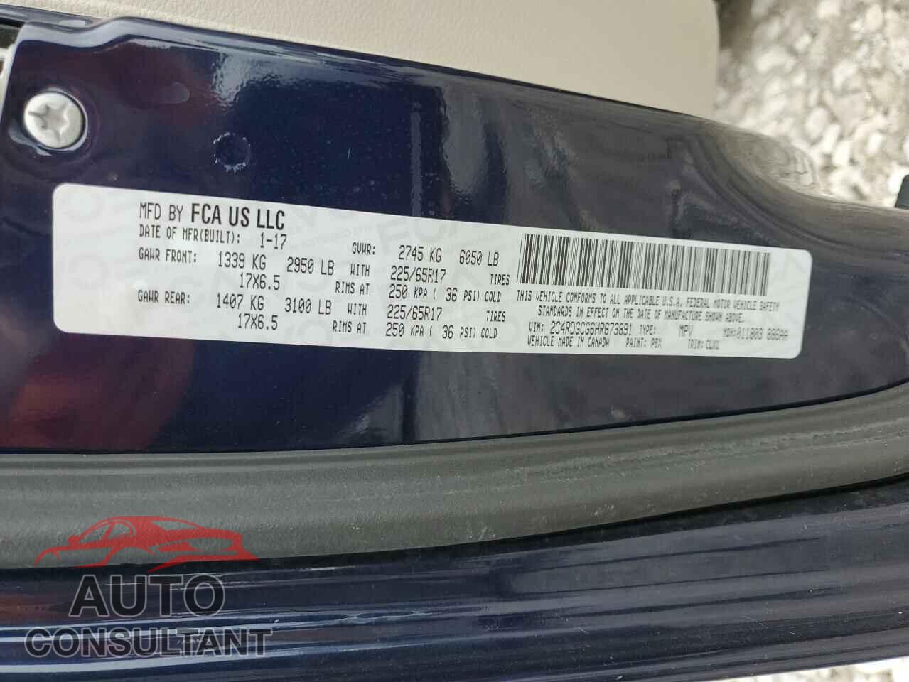 DODGE CARAVAN 2017 - 2C4RDGCG6HR673891