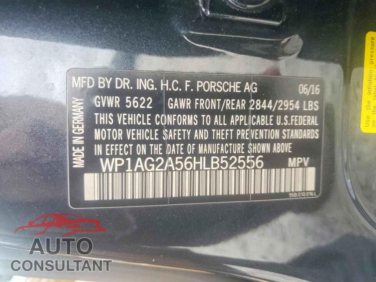 PORSCHE MACAN 2017 - WP1AG2A56HLB52556