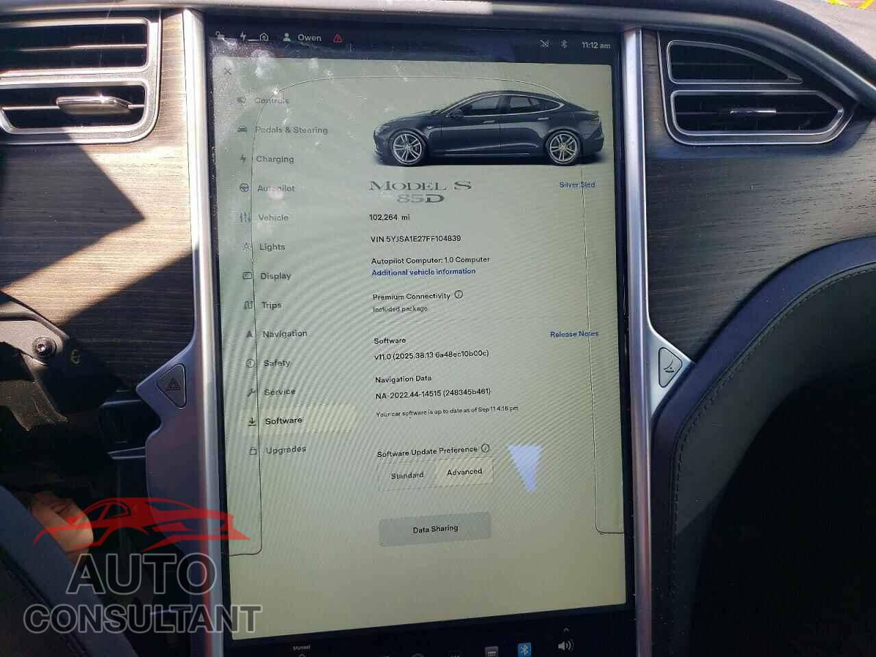 TESLA MODEL S 2015 - 5YJSA1E27FF104839