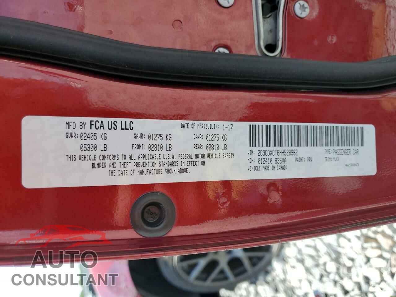 DODGE CHARGER 2017 - 2C3CDXCT6HH528962