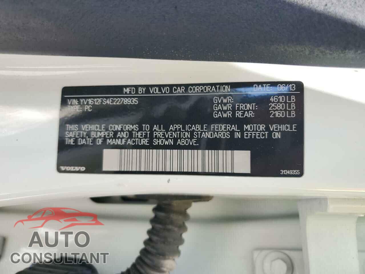 VOLVO S60 2014 - YV1612FS4E2278935