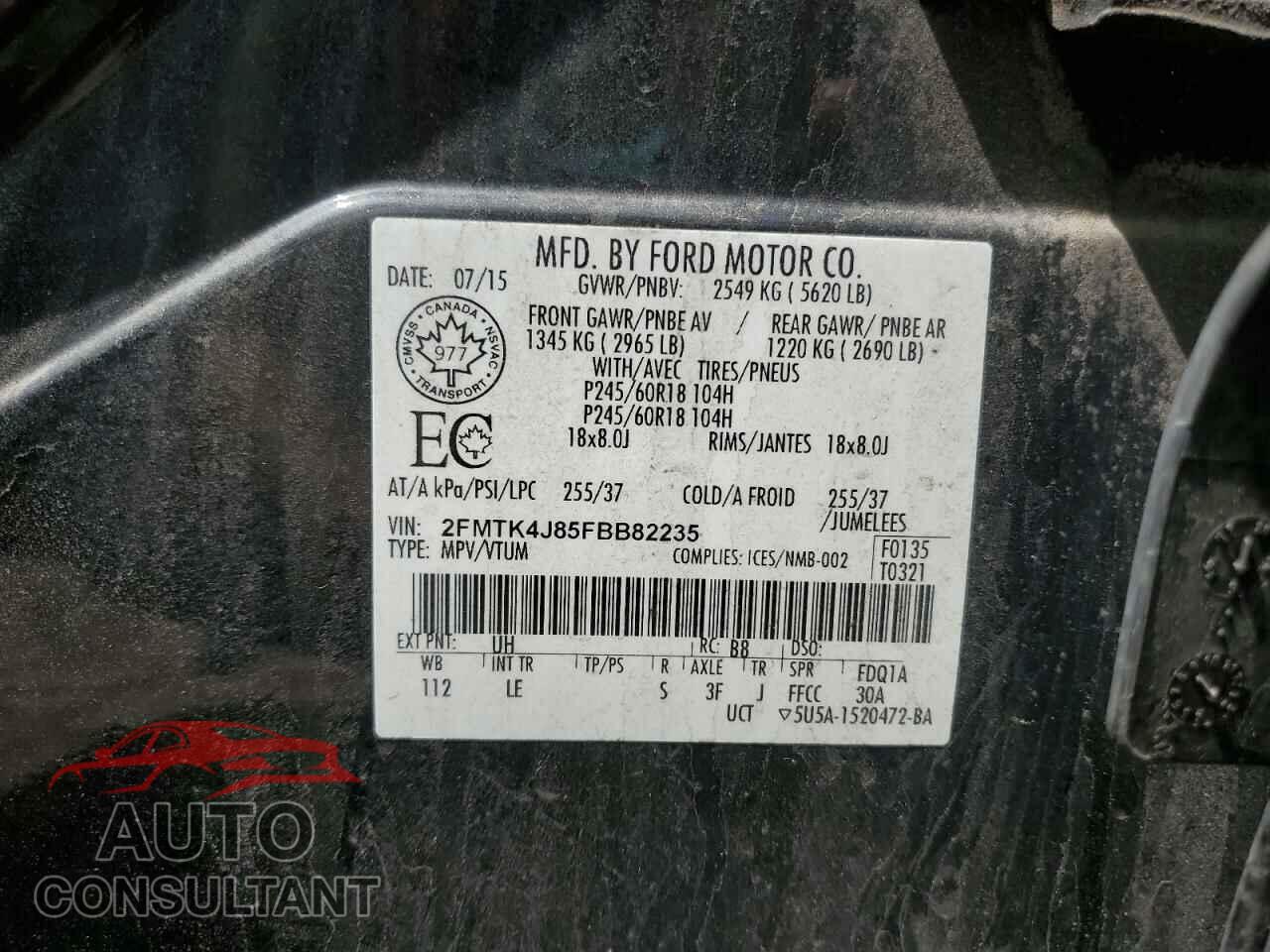FORD EDGE 2015 - 2FMTK4J85FBB82235