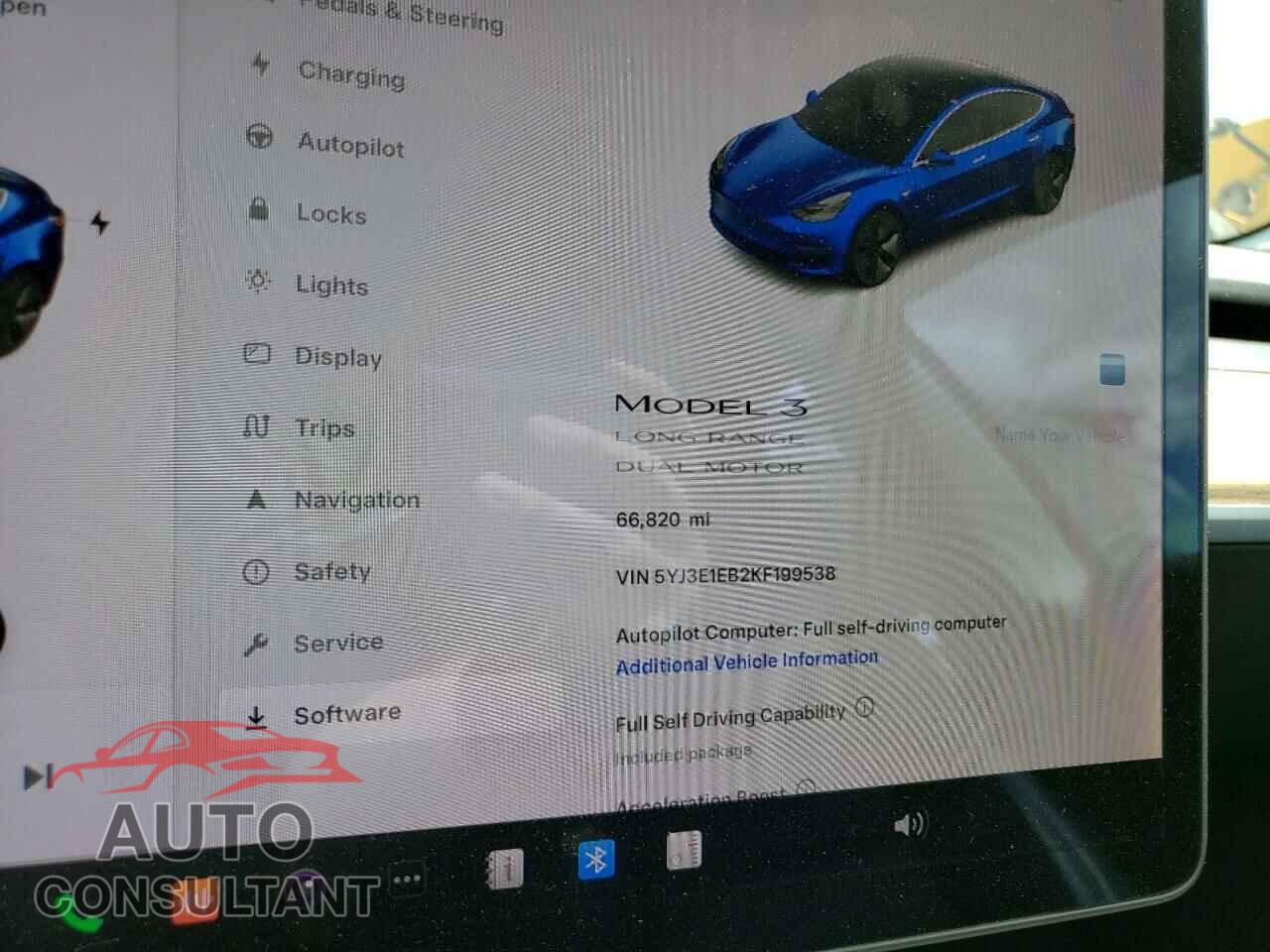 TESLA MODEL 3 2019 - 5YJ3E1EB2KF199538