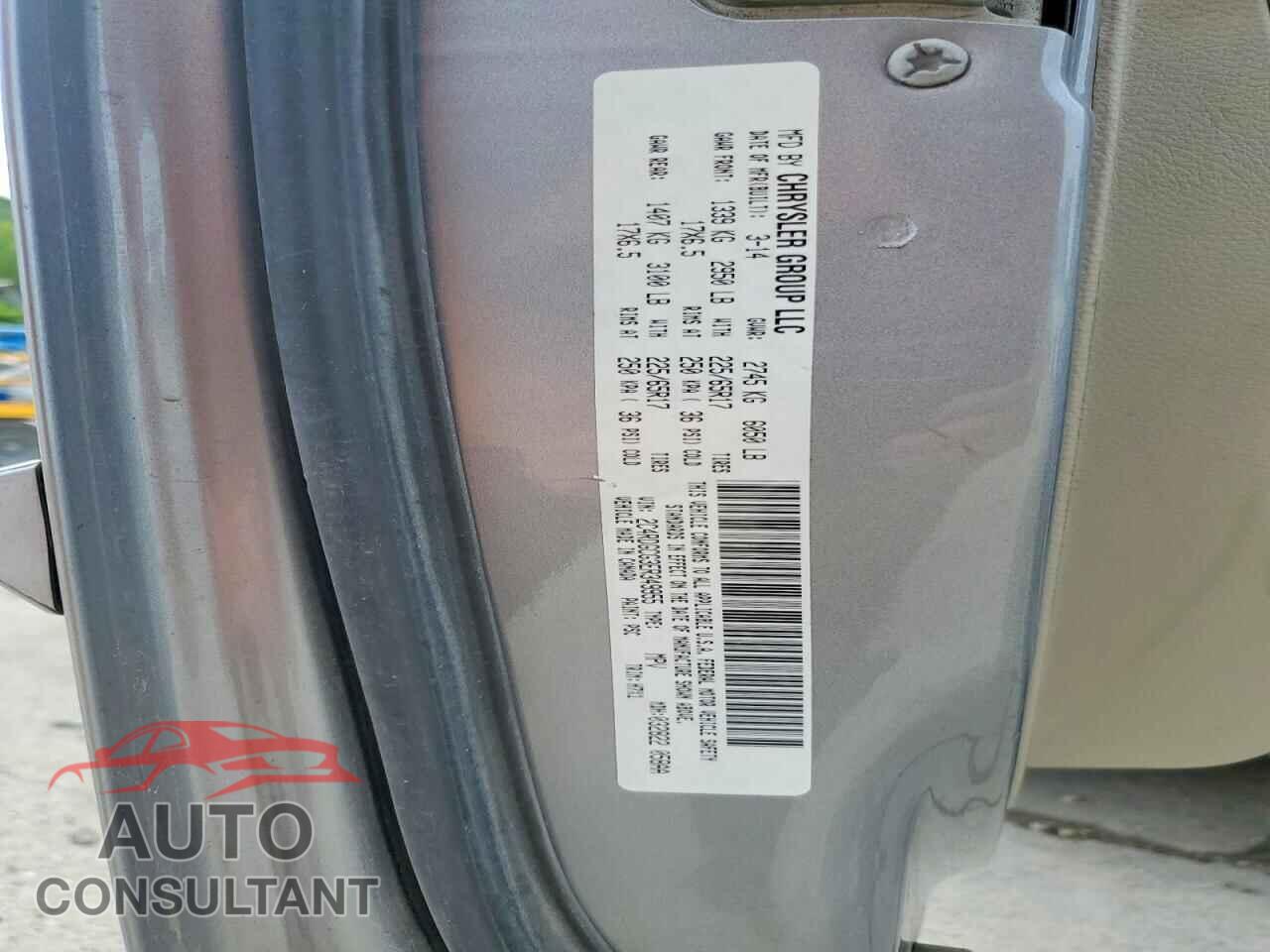 DODGE CARAVAN 2014 - 2C4RDGCG3ER349955