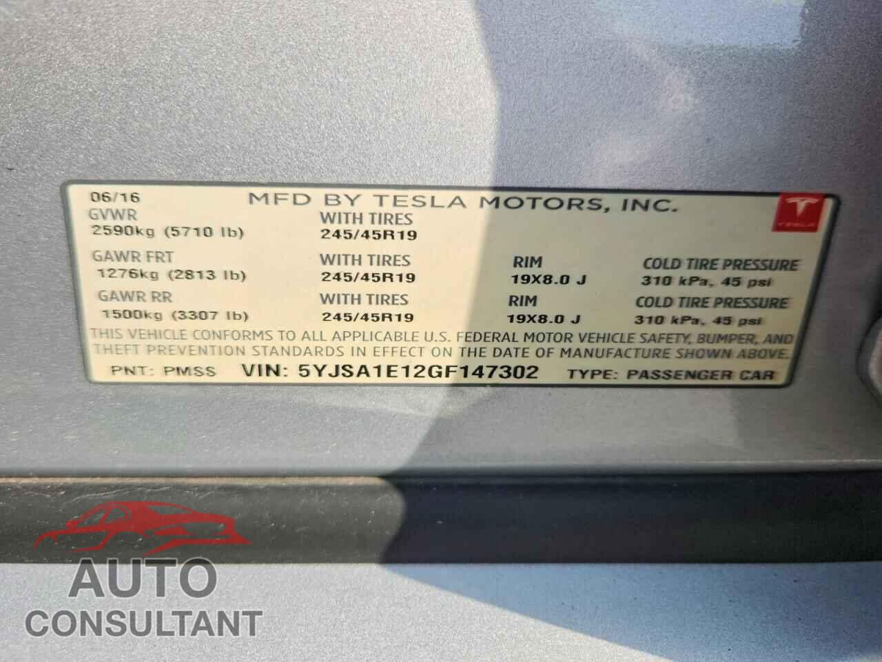 TESLA MODEL S 2016 - 5YJSA1E12GF147302