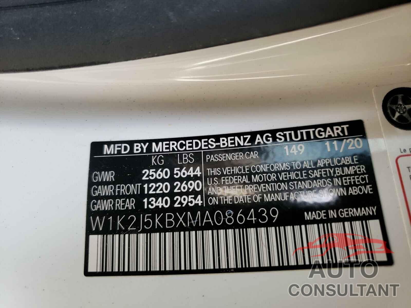 MERCEDES-BENZ CLC-CLASS 2021 - W1K2J5KBXMA086439
