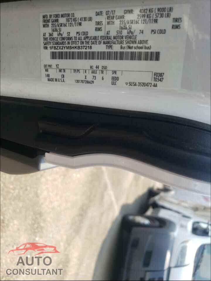 FORD TRANSIT CO 2017 - 1FBZX2YM5HKB37218