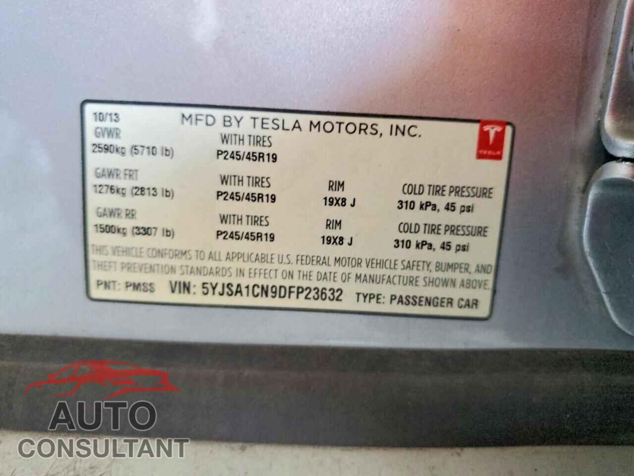 TESLA MODEL S 2013 - 5YJSA1CN9DFP23632