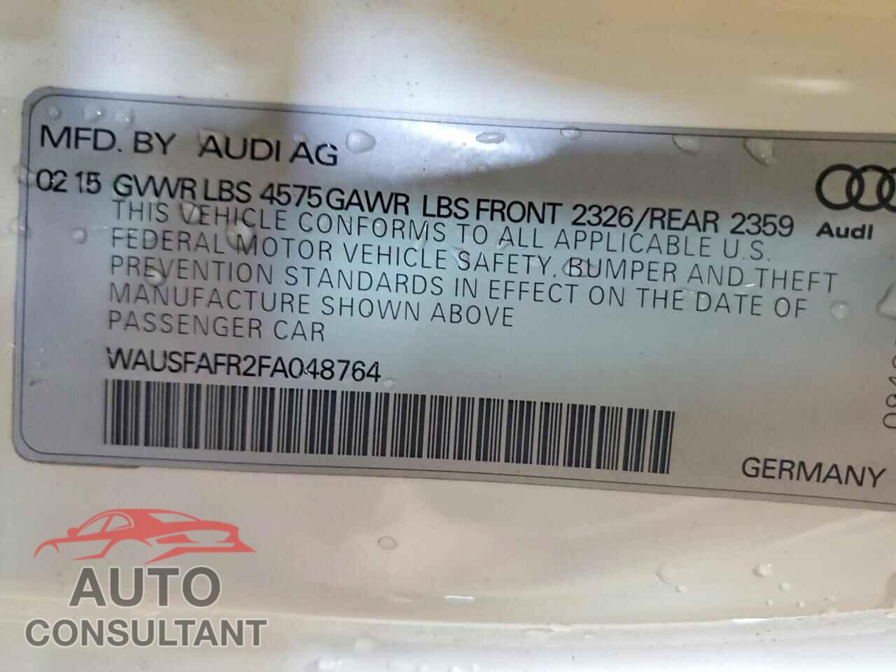 AUDI A5 2015 - WAUSFAFR2FA048764
