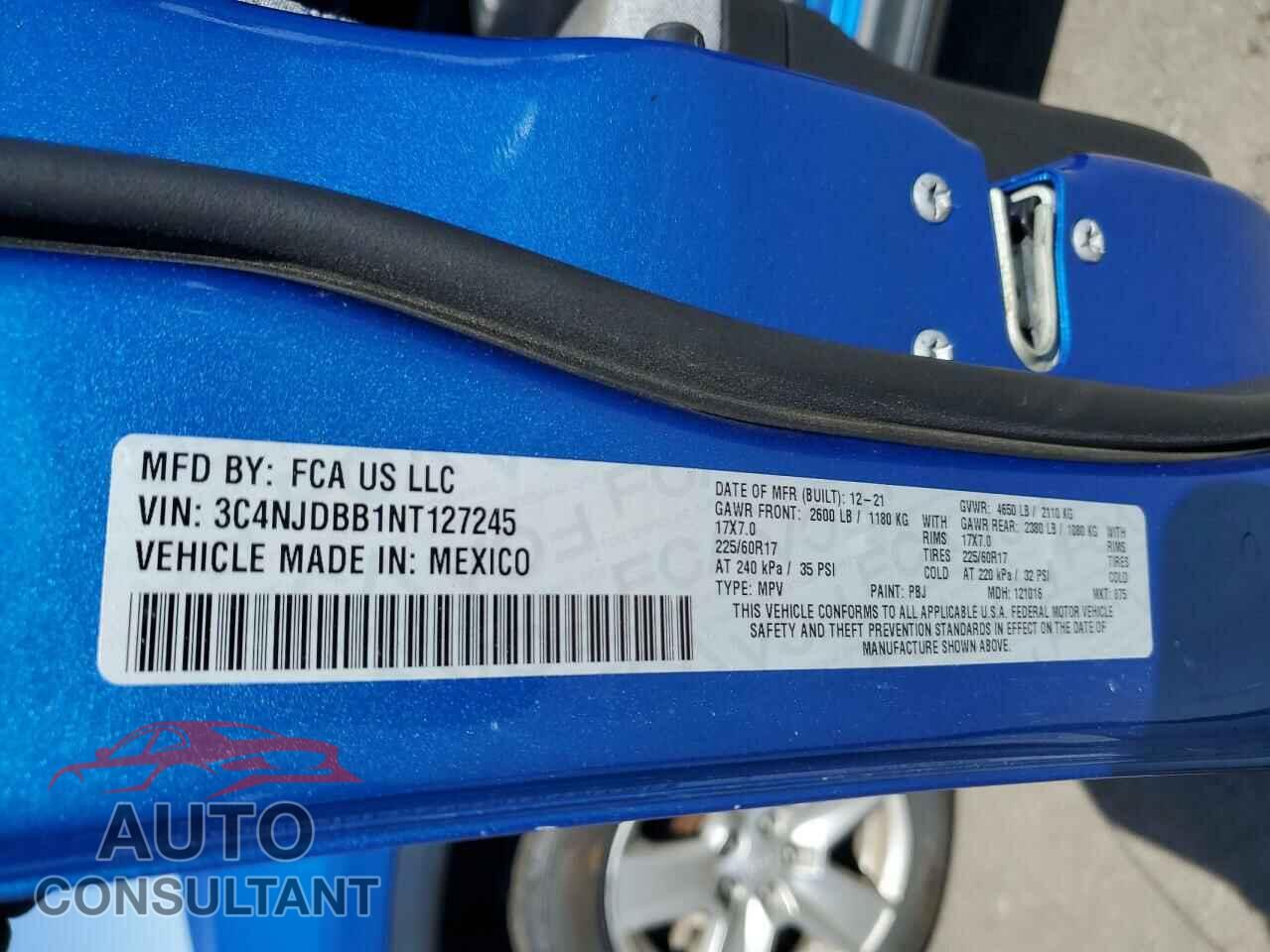 JEEP COMPASS 2022 - 3C4NJDBB1NT127245
