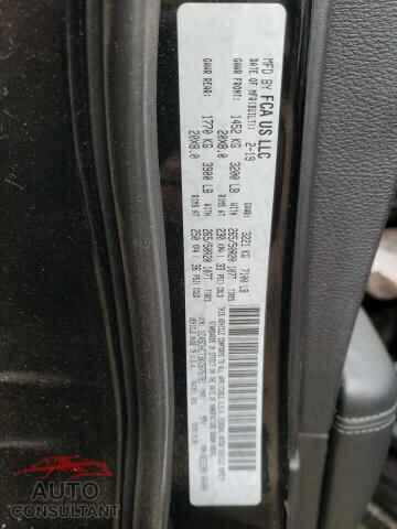 DODGE DURANGO 2019 - 1C4SDHCT3KC675781