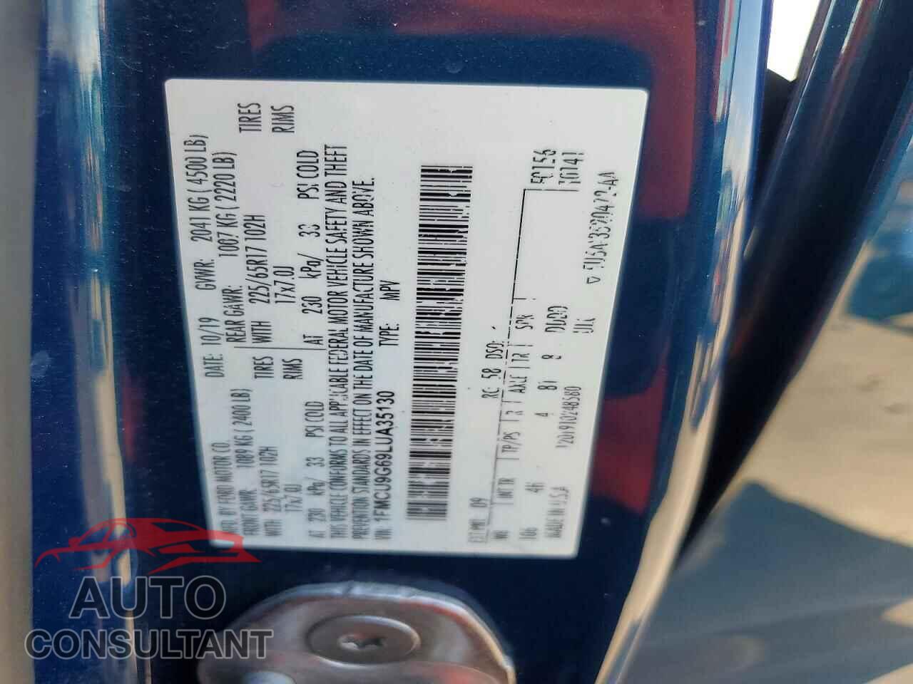 FORD ESCAPE 2020 - 1FMCU9G69LUA35130