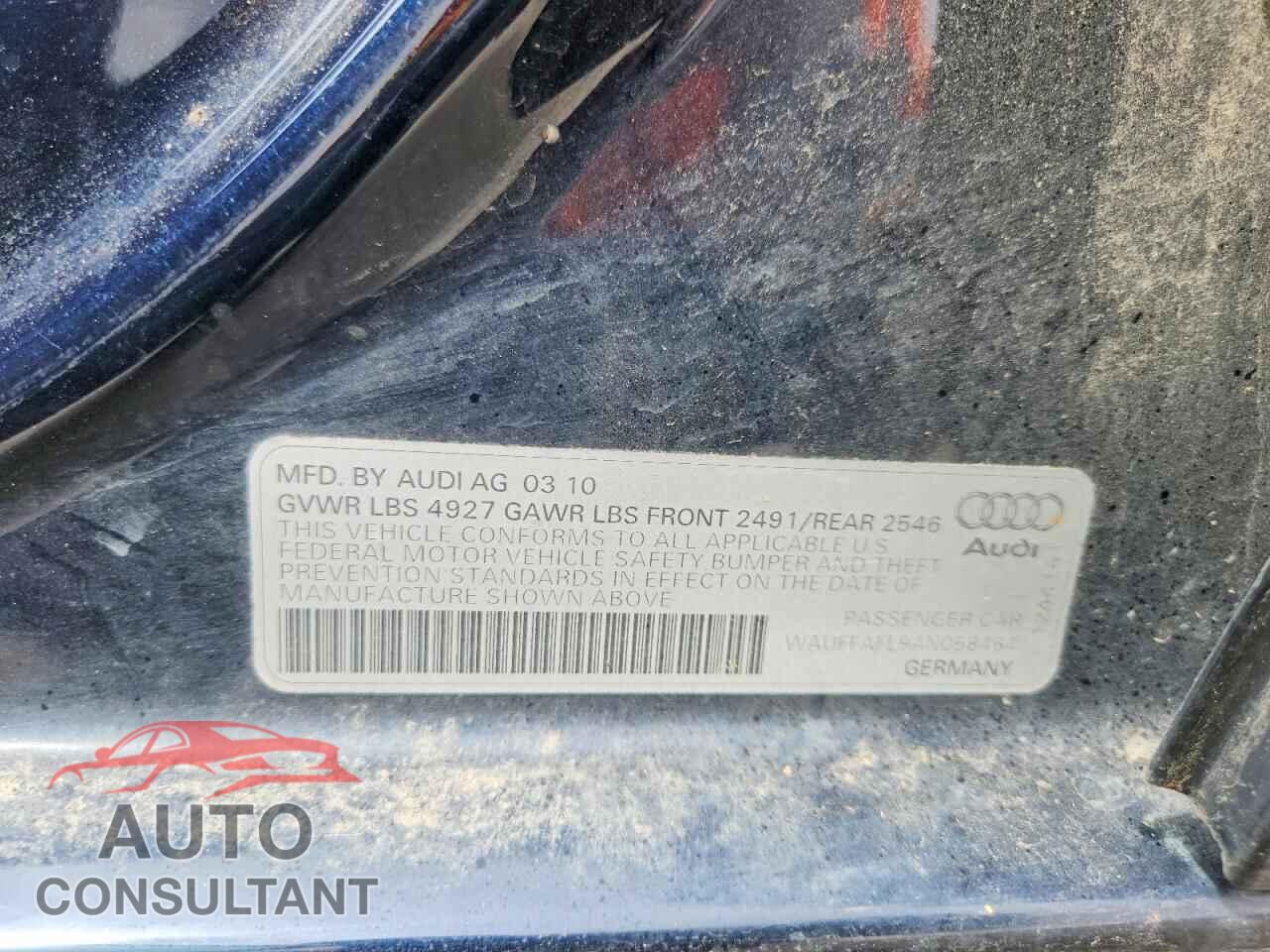 AUDI A4 2010 - WAUFFAFL9AN058464