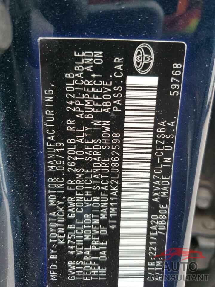TOYOTA CAMRY 2020 - 4T1M11AK2LU862598