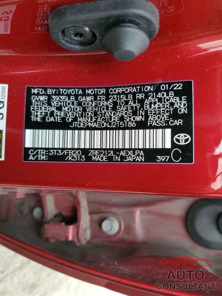 TOYOTA COROLLA 2022 - JTDEPMAE0NJ215186