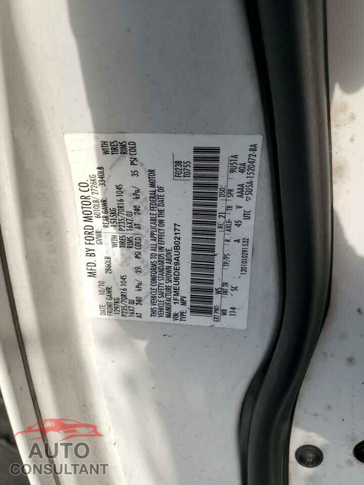 FORD EXPLORER 2010 - 1FMEU6DE9AUB02177