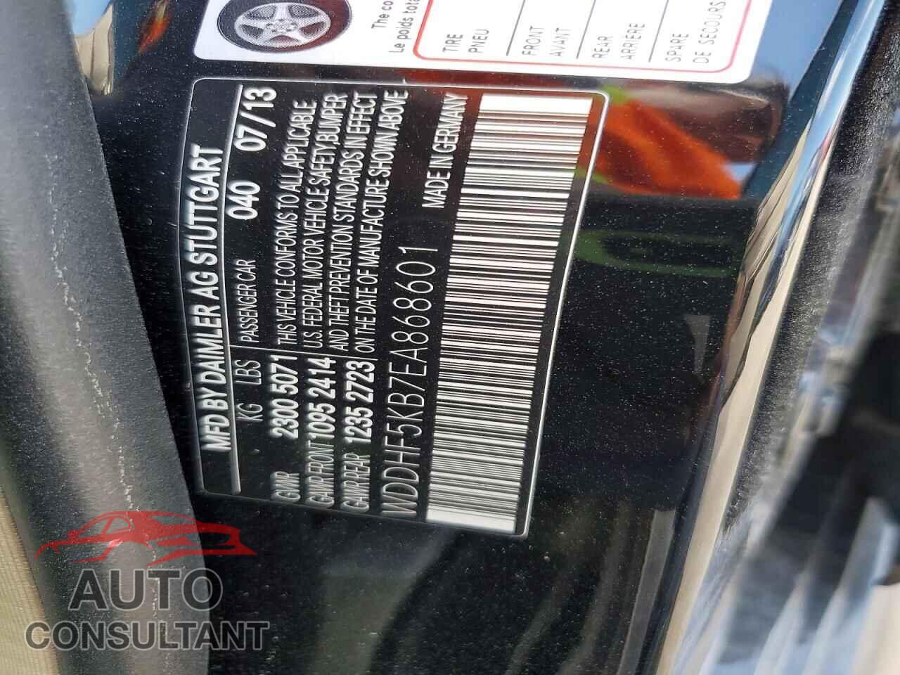MERCEDES-BENZ E-CLASS 2014 - WDDHF5KB7EA868601