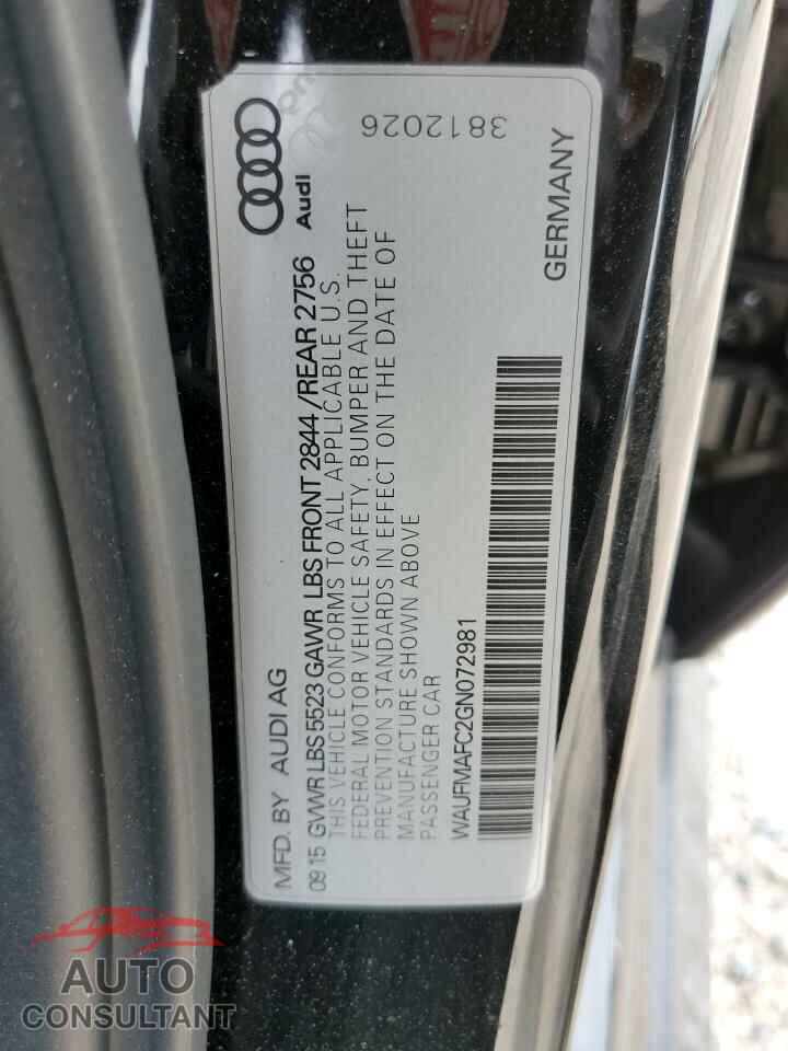 AUDI A6 2016 - WAUFMAFC2GN072981