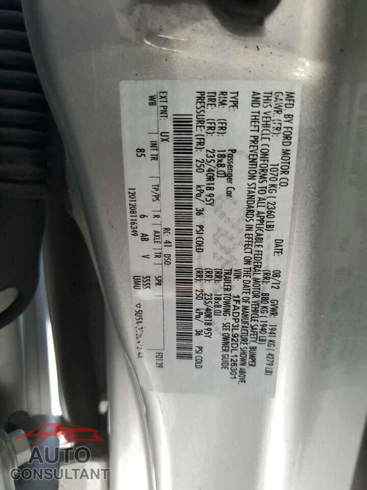 FORD FOCUS 2013 - 1FADP3L92DL126301