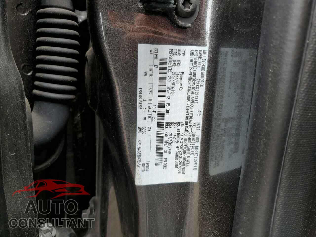 FORD FOCUS 2016 - 1FADP3F2XGL207808