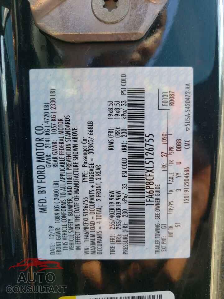FORD MUSTANG 2020 - 1FA6P8CFXL5126755