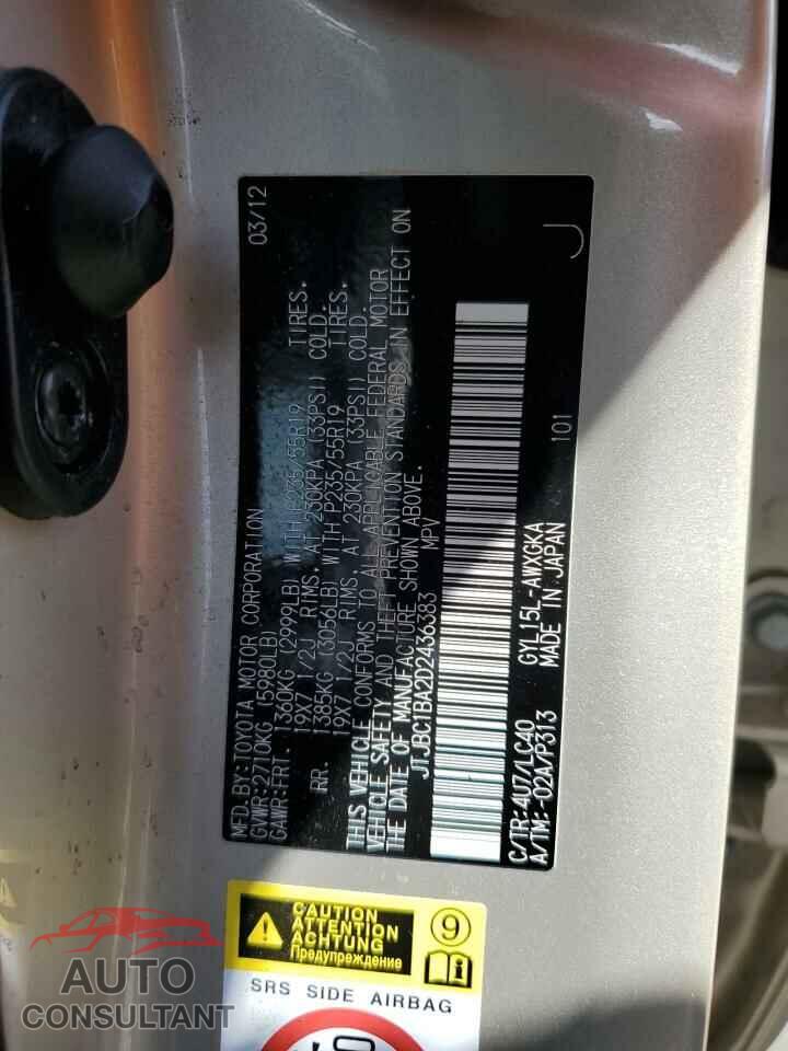 LEXUS RX450 2013 - JTJBC1BA2D2436383