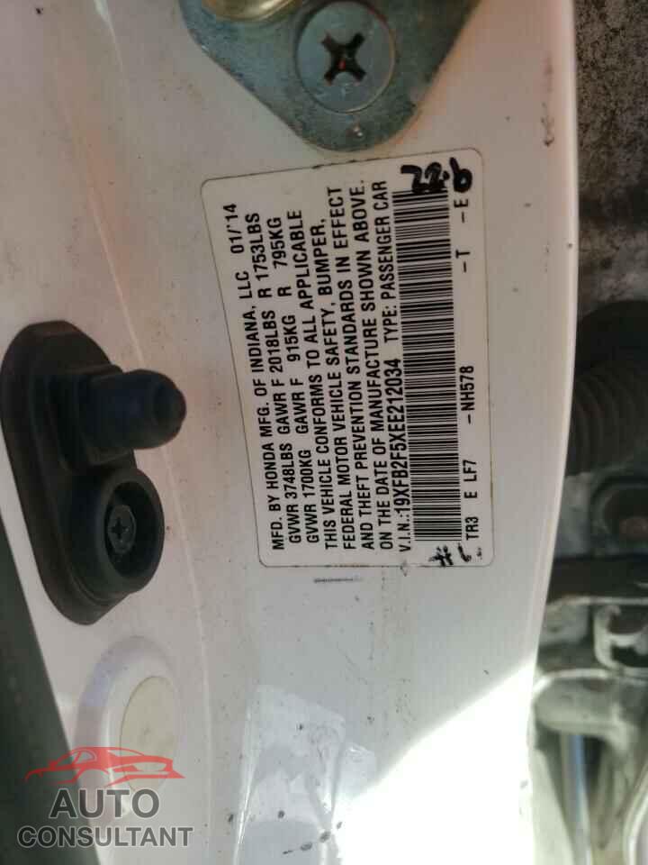HONDA CIVIC 2014 - 19XFB2F5XEE212034