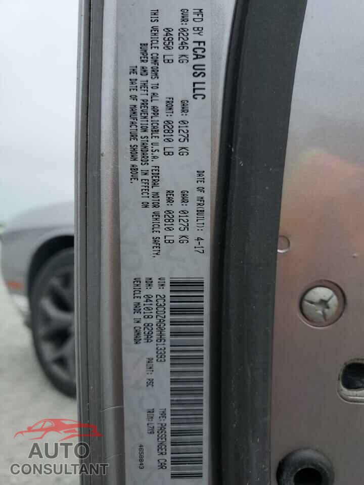 DODGE CHALLENGER 2017 - 2C3CDZAG0HH613393
