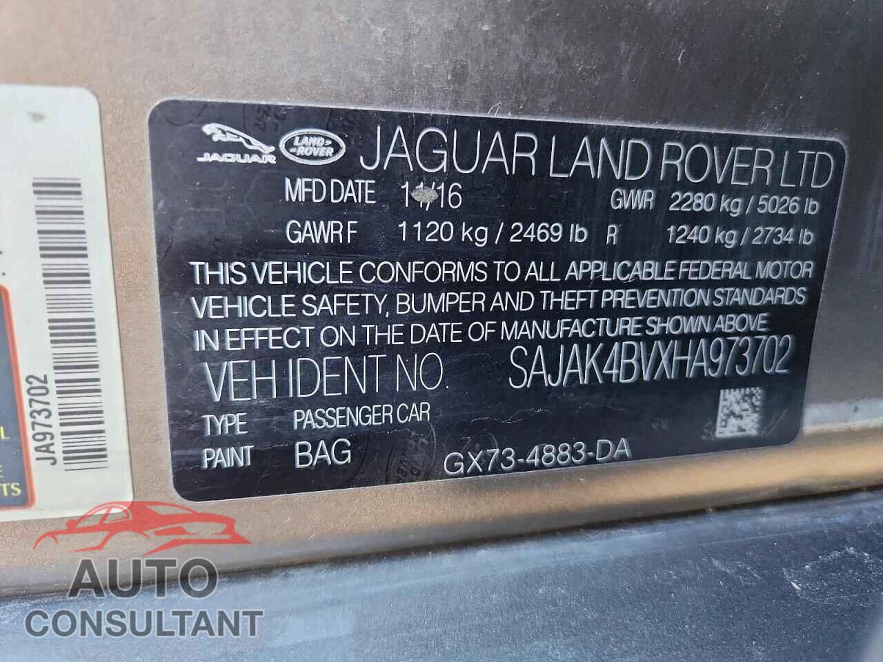 JAGUAR XE 2017 - SAJAK4BVXHA973702