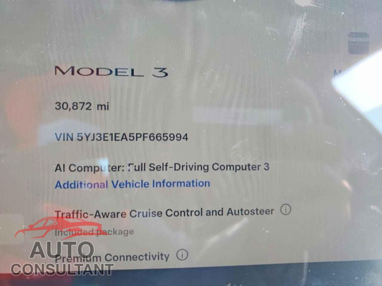 TESLA MODEL 3 2023 - 5YJ3E1EA5PF665994