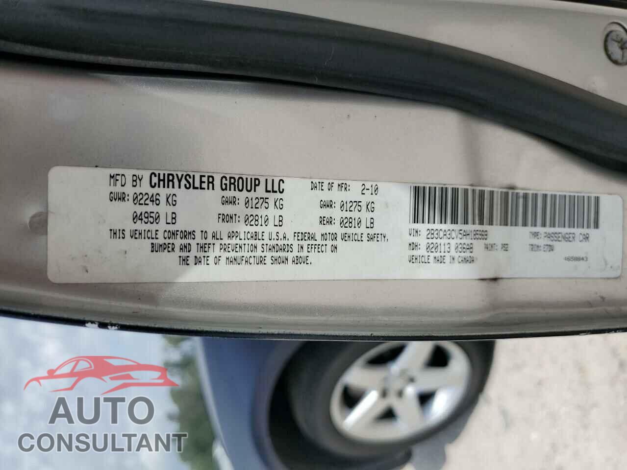 DODGE CHARGER 2010 - 2B3CA3CV5AH185969