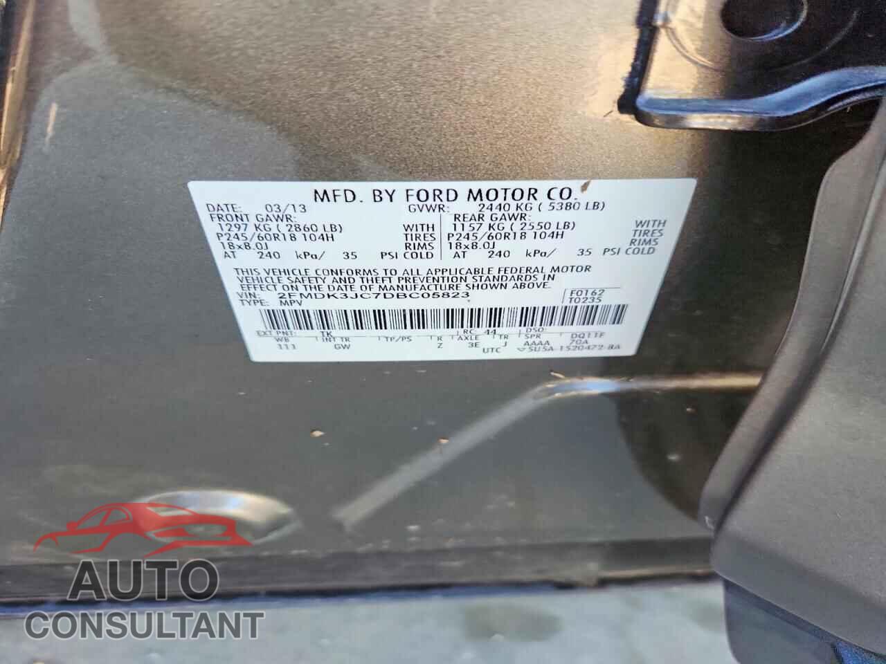 FORD EDGE 2013 - 2FMDK3JC7DBC05823
