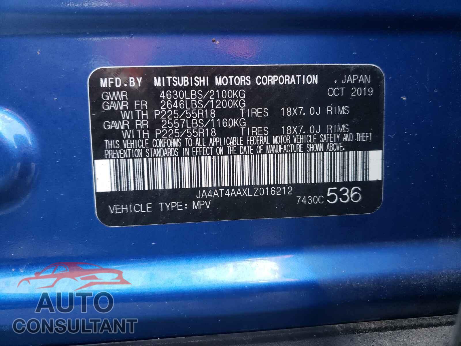 MITSUBISHI ECLIPSE 2020 - JA4AT4AAXLZ016212