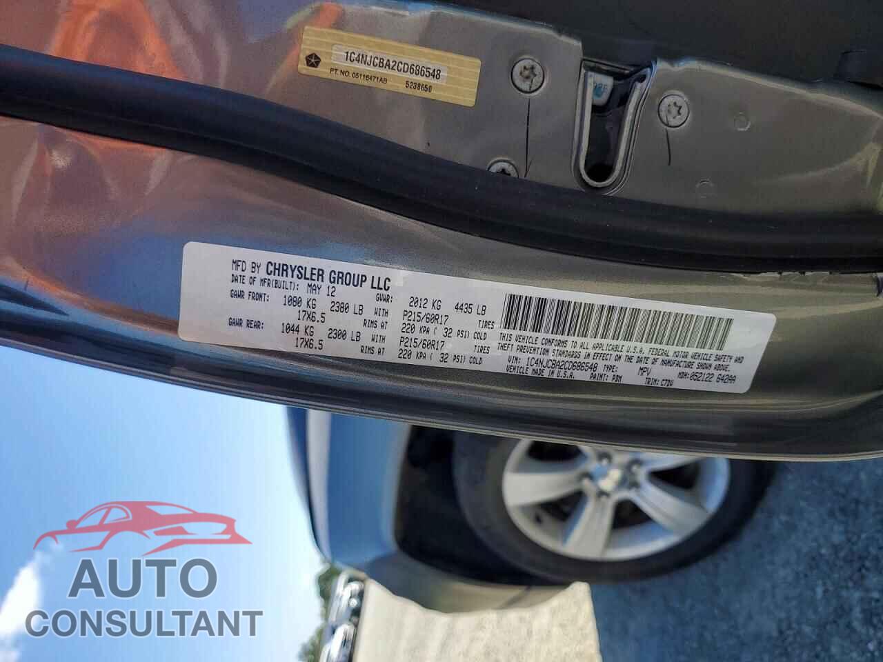 JEEP COMPASS 2012 - 1C4NJCBA2CD686548