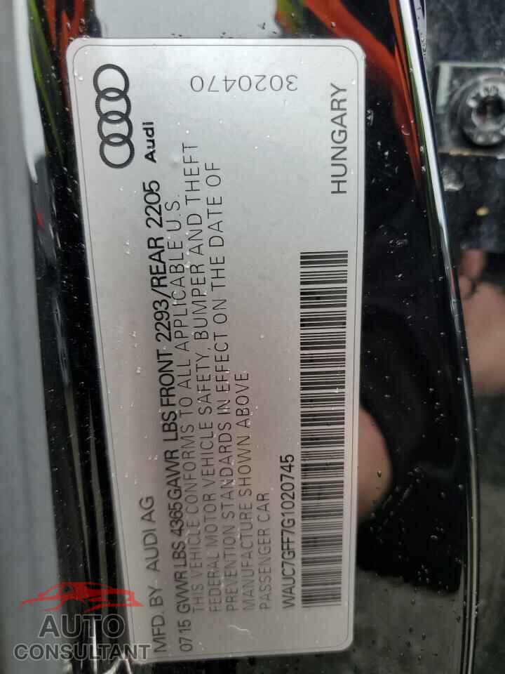 AUDI A3 2016 - WAUC7GFF7G1020745