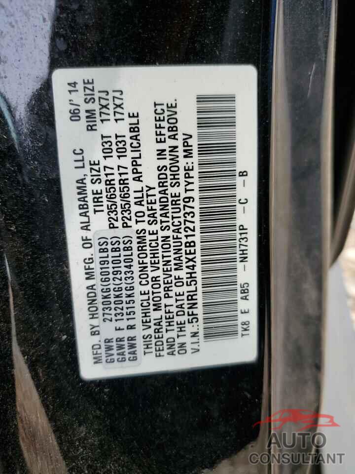 HONDA All Models 2014 - 5FNRL5H4XEB127379